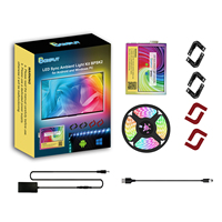 BPSK2 Bande lumineuse immersive pour TV et PC, bande LED RGB, synchronisation des couleurs de l'écran du moniteur, contrôle intelligent par application, USB, gradation réglable