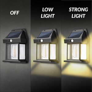 Solar <b>LED</b> High Brightness Rechargeable Night Lamp IP65 Waterproof <b>Motion</b> <b>Sensor</b> Wall Lamp 3 <b>Lighting</b> Modes for Courtyard Garden - Product Image 2