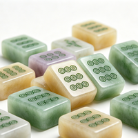 Jeu de Mahjong en Jade Double Couche Personnalisé avec Monogramme, Plateau de Jeu d'Échecs, Cadeau, Tuiles Polies pour Échecs, Cartes, Loisirs et Divertissement