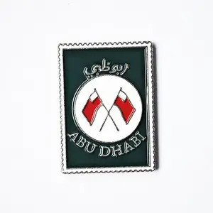 免费模具厂制造阿联酋阿布扎比国旗标志金属磁铁徽章别针手机贴纸