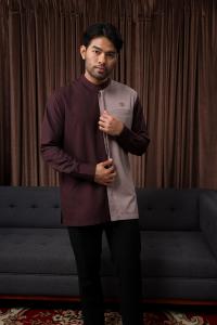 Camisa Timeless Harmony Adam Luxe Koko con Cuello Shanghai para Hombres Musulmanes, Estilo Formal y Casual - Product Image 4