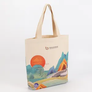 Cotton Tote Bag Design Fashionable Durable Reusable Cotton Duffle Travel Large Tote Canvas Bag