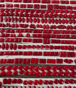 หินอัญมณีโรซาริต้าธรรมชาติอัญมณีหลวมอัญมณีสีแดงสวยคู่อัญมณีที่เข้ากันสำหรับการทำเครื่องประดับต่างหูสร้อยคอแหวน - Product Image 1