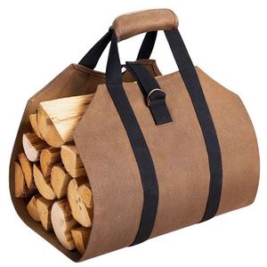 Sac de transport robuste en toile cirée pour foyer, certifié BSCI, grand sac fourre-tout pour bois de chauffage, idéal pour le camping et l'intérieur - Product Image 1