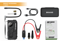 Démarreur de voiture Boltpower 3000A à courant de crête, 20000mAh, robuste, booster de batterie 12V avec compresseur d'air intégré et lumière LED