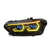 Feux avant de style laser à double couleur SJC Auto DRL pour BMW X5 G05 G18 19-22, lampes avant noires, accessoires d'éclairage automobile