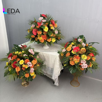 LEDA Boule de fleurs artificielle en soie orange de 60 cm, grande taille, style tropical, pour centres de table de mariage et décoration événementielle
