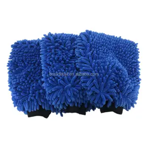 25X30 Cm China Groothandel Premium Grote Noodle Chenille Handschoen Microfiber Wassen Handschoen Voor Auto Auto Details Schoonmaken