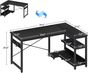 L a forma di scrivania del Computer 40 pollici piccolo angolo scaffali di stoccaggio per PC reversibile scrivania da gioco camera da letto scrittura moderna - Product Image 2