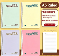 Carnet à spirale A5 en PP épais Kaba Bear Cartoon, bloc-notes ligné B5 pour étudiant, cadeau, carnet vintage confortable pour les mains