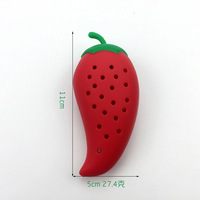 Filtre à épices en silicone de haute qualité en forme de piment, infuseur à thé et herbes avec couleur et logo personnalisables