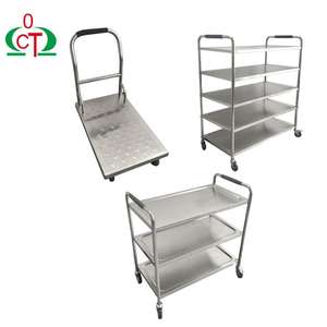 Troli baja tahan karat lipat untuk restoran, dapur dan gudang Hotel & restoran perlengkapan membawa barang - Product Image 4