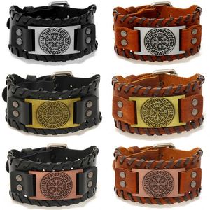 Nouveau Bracelet Viking en Cuir Tressé avec Breloque Tête de Loup Tendance pour Hommes, Large Bracelet en Cuir PU - Product Image 6
