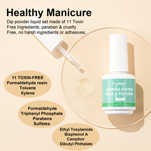 Set Liquido per Sistema di Polvere a Immersione a Lunga Durata Senza UV, <span class=keywords><strong>Base</strong></span> e Top Coat 2 <span class=keywords><strong>in</strong></span> 1, Set di Smalti Gel Attivatori da 15ml - Product Image 3