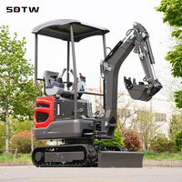 LIVRAISON GRATUITE Mini-excavatrice SDTW 1,2 tonne EPA, nouvelle excavatrice sur chenilles pour ferme, excavatrice Kubota, petite machine d'excavation