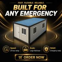 Conteneur d'hébergement d'urgence, maison préfabriquée en structure acier, cabine modulaire pour les secours en cas de catastrophe, camp de réfugiés
