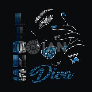 אריות כדורגל לוגו עיצוב שפתיים rhinestone עבור קישוט חולצת טריקו מותאמת אישית - Product Image 6