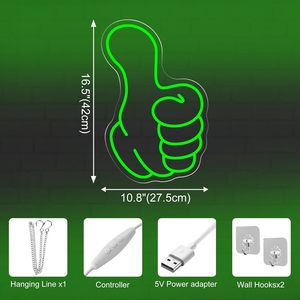 Thumbs Up Letreros Neon LED indoor hanging ambient light fantastic wall decoration light entrance indicator light luminous <b>sign</b> - Product Image 4