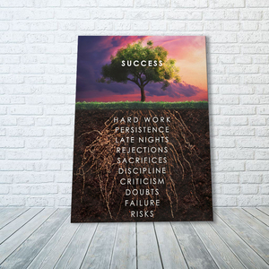 Peinture sur toile inspirante, citations de <span class=keywords><strong>motivation</strong></span> pour le <span class=keywords><strong>succès</strong></span>, affiches et tableaux muraux sur toile pour le bureau, pour garder le sourire et rester positif. - Product Image 2