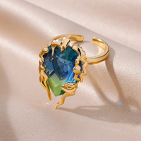 Nouvelle Bague Ajustable Plaqué Or 18K Style Vintage Luxe Léger pour Femme – Bijoux Tendance