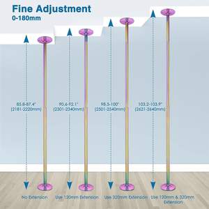 45mm amovible Stripper <span class=keywords><strong>Dance</strong></span> <span class=keywords><strong>Pole</strong></span> <span class=keywords><strong>Dance</strong></span> 360 Spin <span class=keywords><strong>Dance</strong></span> Training <span class=keywords><strong>Pole</strong></span> Kit Installation facile - Product Image 6