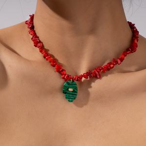 Collar de Cuarzo Rosa en Grava, Piedras Naturales, Cuentas de Gemas, Gargantilla con Colgante de Mano para Mujer - Product Image 2