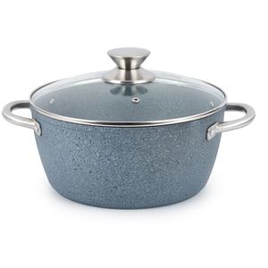 ชุดหม้อทำอาหารสแตนเลสมีหูจับ,หม้อและกระทะบ้านเจ้าหญิงเหนี่ยวนำหินสีเทาหินอ่อนเครื่องครัวแบบไม่ติด - Product Image 2