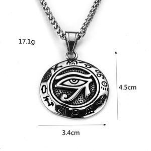 Collar con Colgante de Ojo de Horus de Acero Inoxidable para Hombre, Diseño Geométrico de una Sola Cara, Joyería de Moda - Product Image 5
