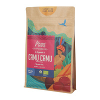 Emballage alimentaire, sachet en papier kraft à fond plat, sachet à fond plat avec fermeture éclair pour sachets de café de 250 g avec valve, sachet pour poudre de sucre