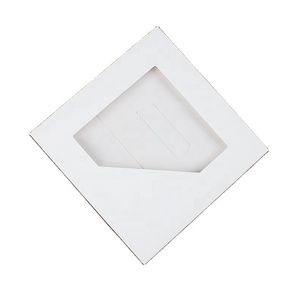 ZL Quadrato Creativo Fold Bianco Asciugamano Fazzoletto Box Logo Personalizzato Confezione Regalo Sciarpa di Seta <span class=keywords><strong>Scatola</strong></span> Con Finestra - Product Image 1