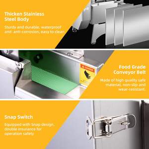 Cortadora Industrial de Frutas y Verduras de 550W, Rebanadora Automática con Cinta Transportadora y Grosor Ajustable (2-20mm) 220V/380V - Product Image 5