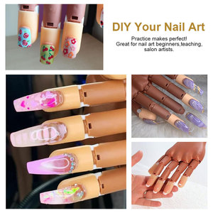 Main d'entraînement ajustable en gros pour la formation en manucure, main de mannequin flexible avec ongles pour débutants, GZ RTS, commande en vrac mixte - Product Image 3
