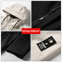 Veste Softshell Imperméable Homme Printemps ODM avec Capuche, Teinte en Pièce, Fermeture Éclair, Style Urbain Décontracté, pour Randonnée et Activités de Plein Air, Coupe-Vent