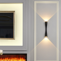 Lampe murale LED moderne en forme de corne 6W pour jardin, villa, extérieur, double tête, étanche, éclairage haut et bas
