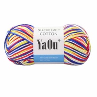 Benang Rajut Tangan Yi Ou 8-Ply Campuran Katun Mewah, Motif Celup, 100g, Grosir Pabrik
