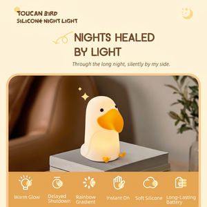 Lampe de nuit en silicone en forme de <span class=keywords><strong>toucan</strong></span> mignon avec capteur tactile, rechargeable par USB, lampe de table LED rechargeable pour enfants, décoration de chambre d'enfant - Product Image 5