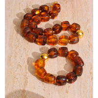 Collier, bracelet et jonc en acier inoxydable XY 8178 faits à la main, imperméables, avec perles carrées en acrylique ambre vert et rose