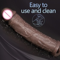 Manchon de pénis réutilisable en silicone pour hommes, anneau pénien, jouets sexuels et pompe à pénis, préservatifs, manchon pour produits sexuels - LM-CT608-3