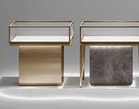Comptoir de présentation de bijoux de luxe moderne sur mesure, vitrine haut de gamme en métal et verre trempé avec éclairage LED pour usage en centre commercial