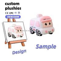 Coussin en peluche super doux personnalisé fait main, motif ambulance de dessin animé Kawaii, avec rembourrage en coton PP, idéal pour la décoration de voiture d'anniversaire