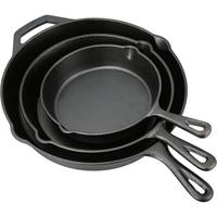 Ensemble de batterie de cuisine professionnelle moderne pour restaurant, poêle en fonte antiadhésive 10-26 cm, 4 pièces, compatible lave-vaisselle et four