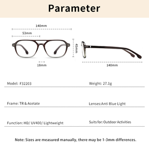 <span class=keywords><strong>Gafas</strong></span> <span class=keywords><strong>de</strong></span> Prescripción Cuadradas Retro Transparentes Marrones <span class=keywords><strong>de</strong></span> Alta Calidad y Estilo para Hombre y Mujer, Monturas Ópticas TR90 <span class=keywords><strong>de</strong></span> Doble Puente - Product Image 3