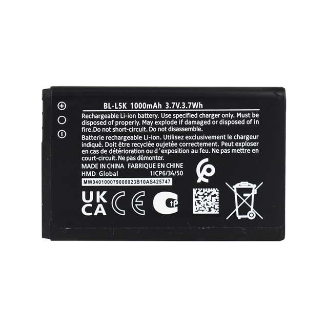 Manufacturer Bluk Price 3.7V 1000mAh BL-L5K Battery for Nokia 105+ plus 105 2023