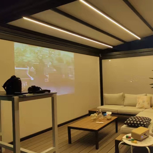 Sản xuất nhôm pergola mái có thể thu vào mái hiên bên ngoài có thể thu vào bên mái hiên bảo vệ năng lượng mặt trời mái hiên - Product Image 2