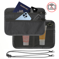Dompet koin Organizer dompet leher untuk kartu kredit uang tunai ponsel perjalanan tas esensial kantong pemegang paspor untuk bepergian