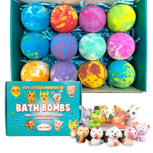 Bombas de Baño Efervescentes Naturales Hechas a Mano con Etiqueta Privada OEM para Niños, Bombas de Baño Divertidas con Juguetes en el Interior - Product Image 2