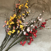 YL Künstliche Seidenblumen Wachs-Pflaumenblüten Hochzeit Weihnachten Neujahr Heim Garten Deko Ornamente