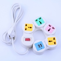 Power Strip dengan USB 4 Outlet Multi-Fungsi Extension Socket