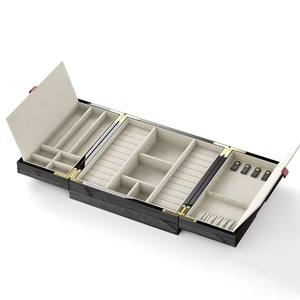 Caja de joyería de madera con pintura de piano personalizada de fábrica, almacenamiento de doble puerta, modelo de marca <span class=keywords><strong>XNS</strong></span> 2025 - Product Image 3