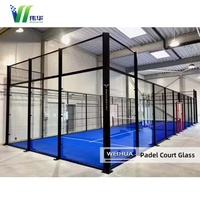 Terrain de padel panoramique en verre trempé à prix abordable pour éclairage extérieur industriel 2x3m haute résistance